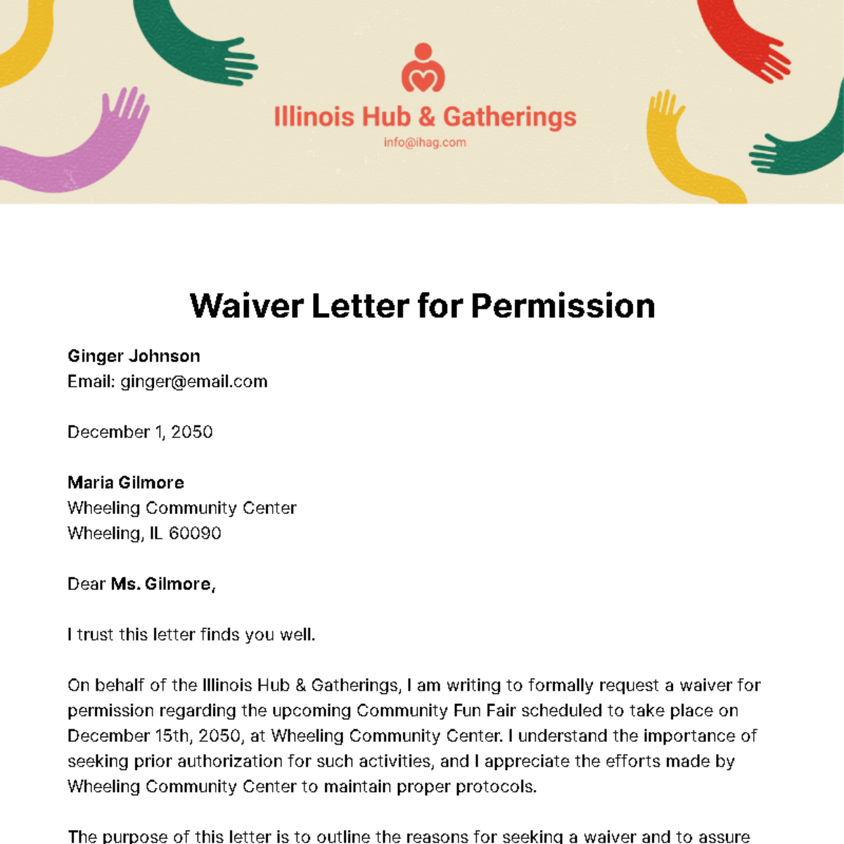 Waiver Letter for Permission Template