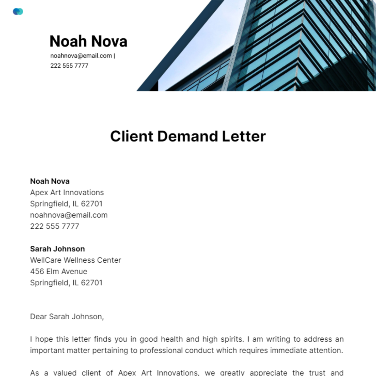 Client Demand Letter Template