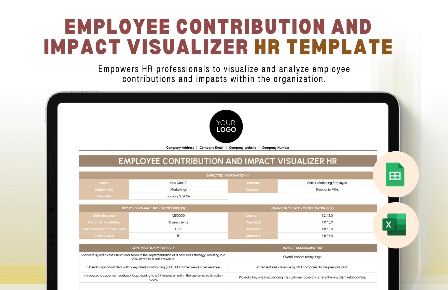 Employee Contribution and Impact Visualizer HR Template