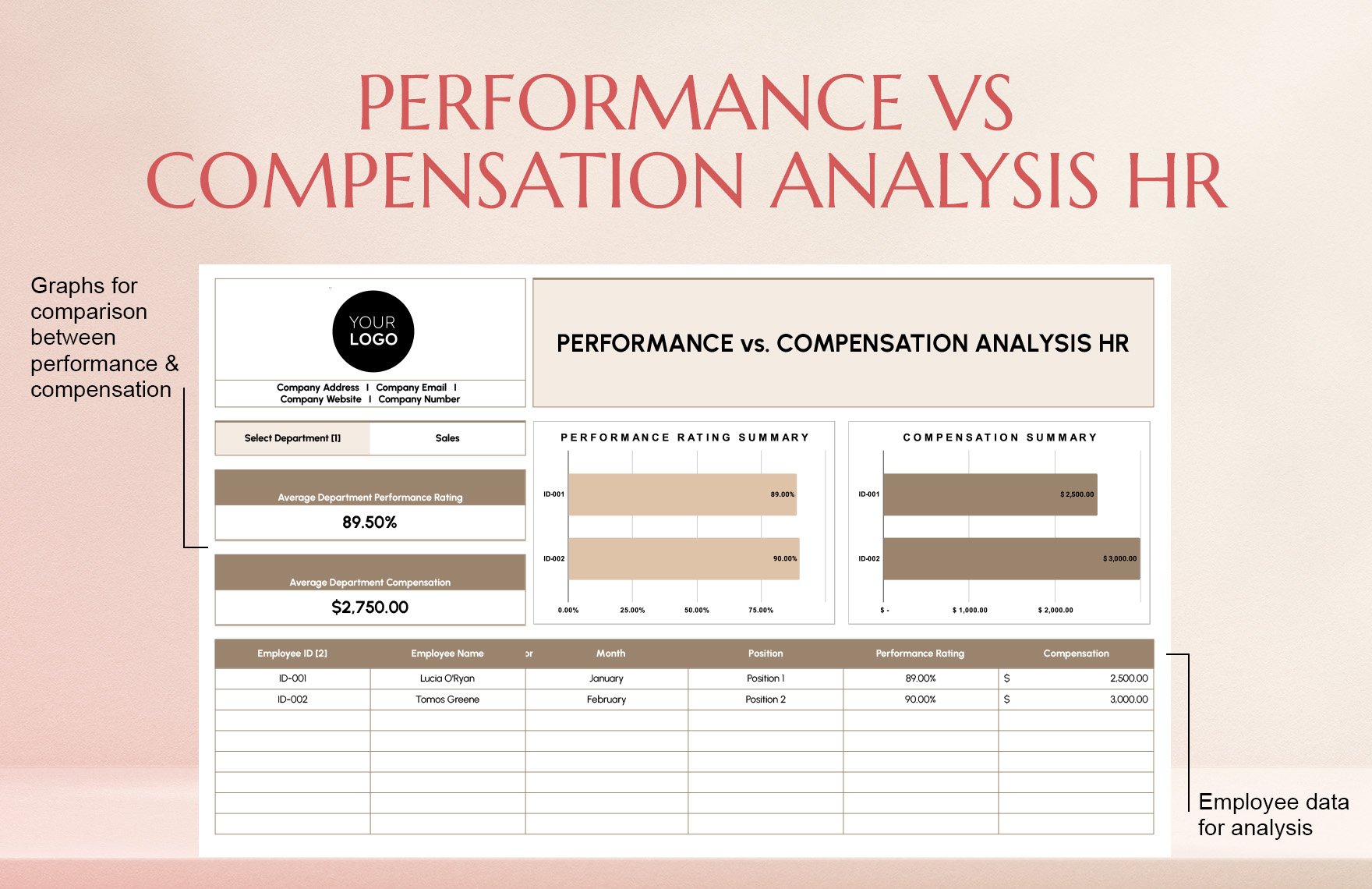 Performance vs Compensation Analysis HR Template