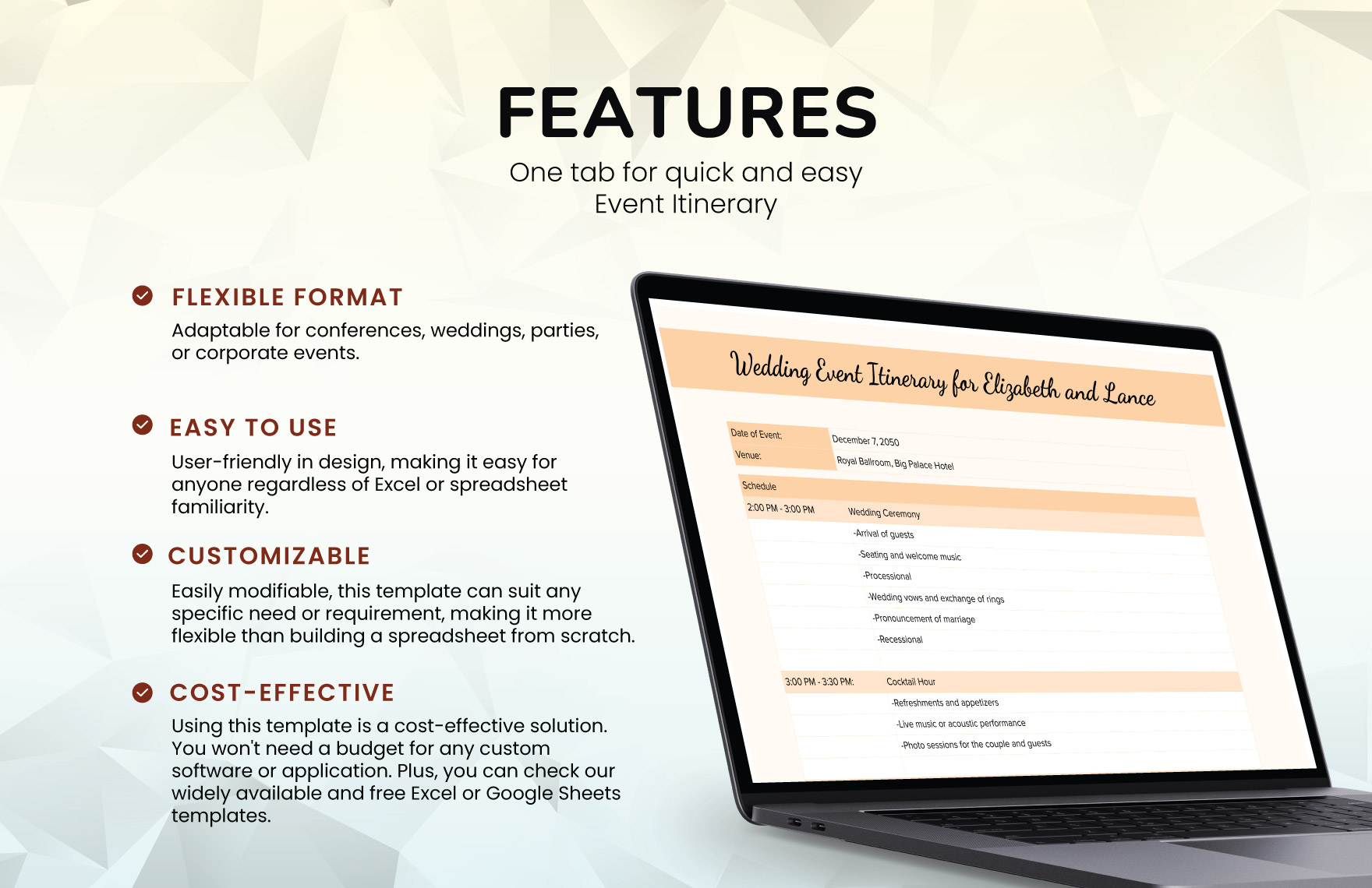 Event Itinerary Template