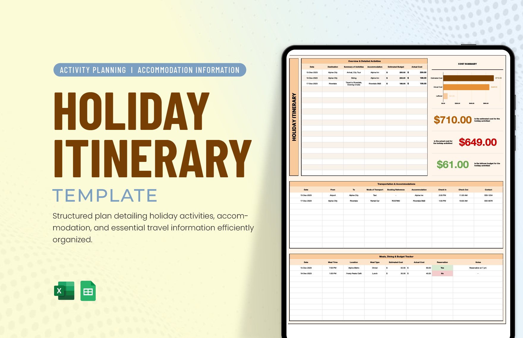 Printable Itinerary Planner Template In Google Docs Word PDF 