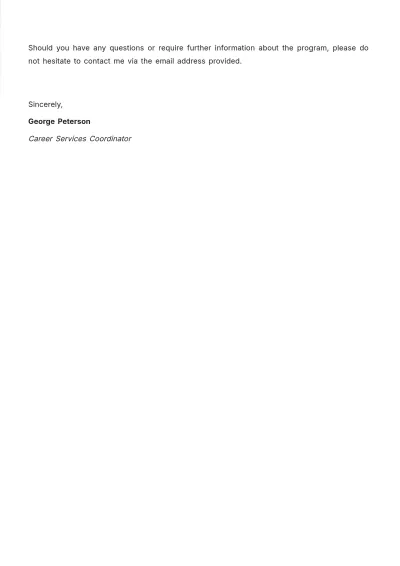 Free Training Letter from College Template to Edit Online