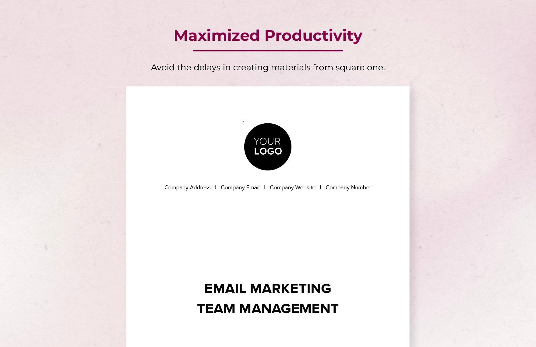 Email Marketing Team Management Template