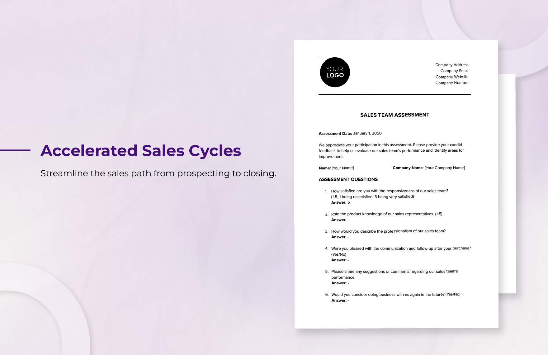Sales Team Assessment Template