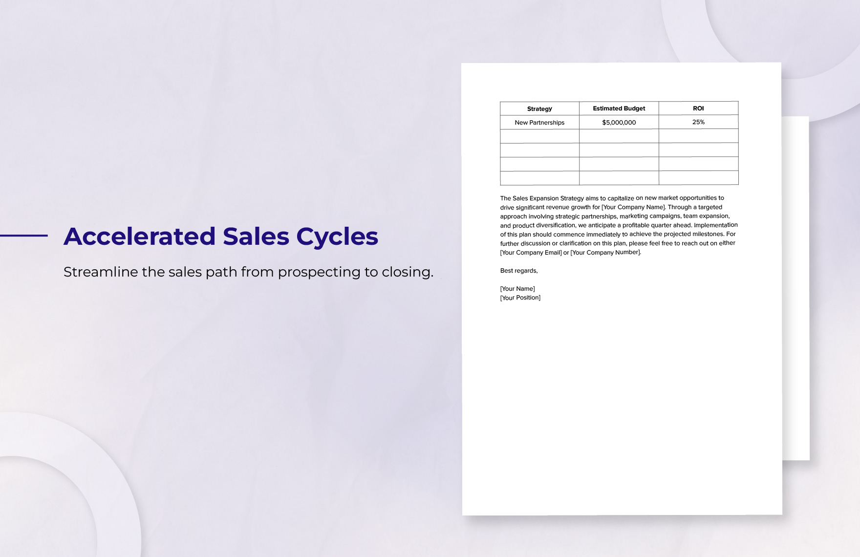 Sales Expansion Strategy Memo Template