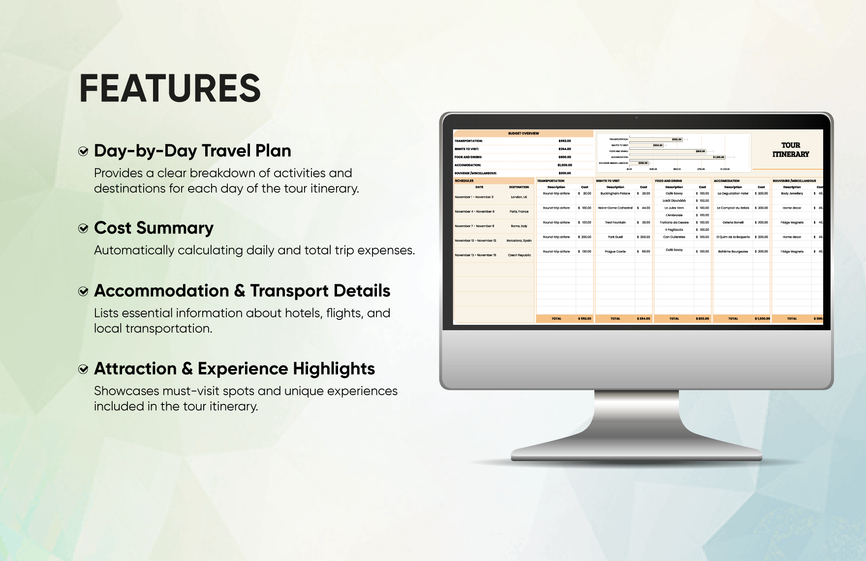 Tour Itinerary Template