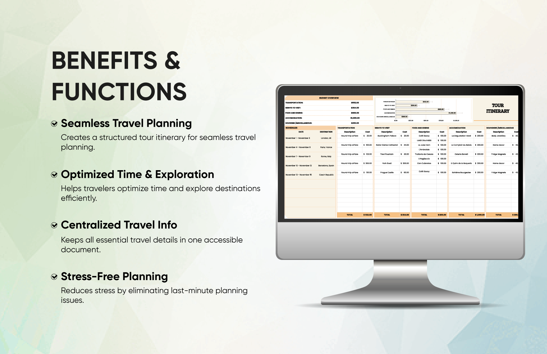 Tour Itinerary Template