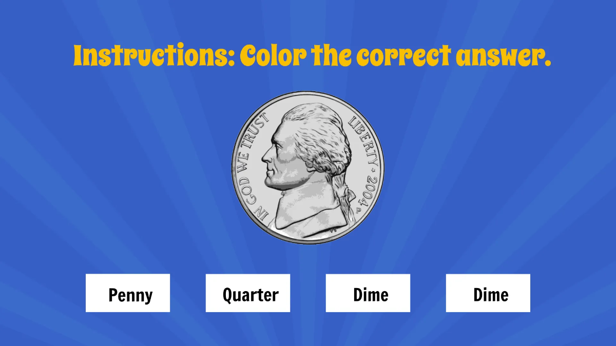 Free Recognizing Coins and Their Value Template to Edit Online