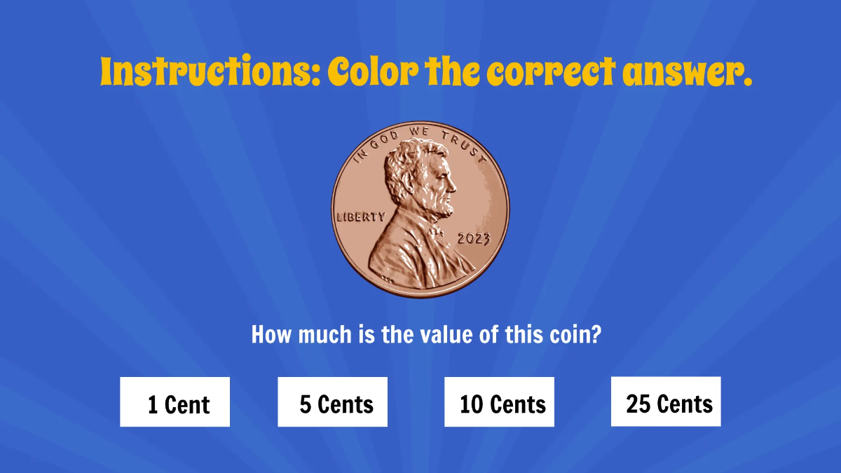 Free Recognizing Coins and Their Value Template to Edit Online