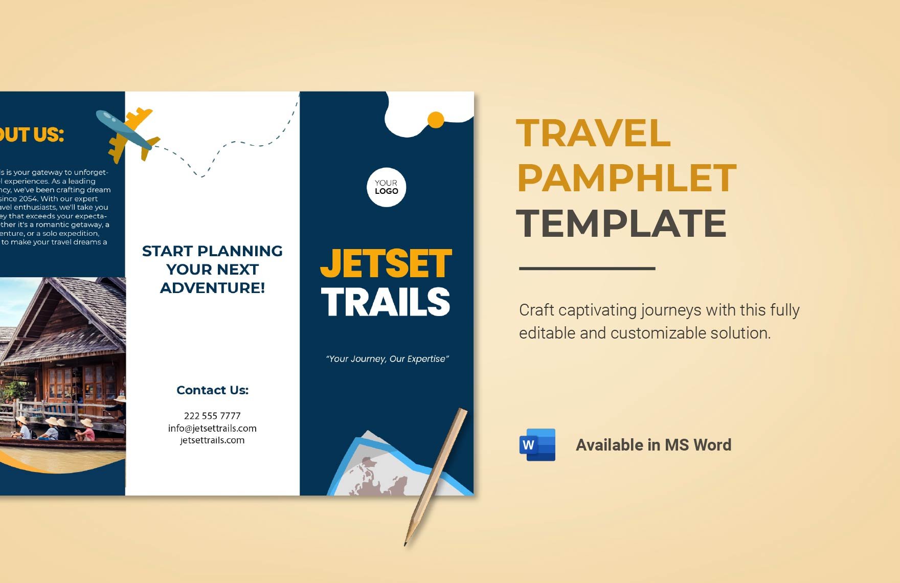 Travel Pamphlet Template in Word, Google Docs