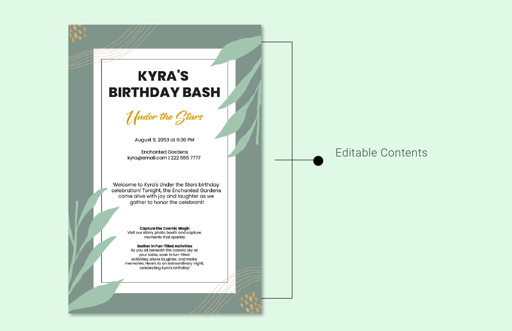 Birthday Tent Card Template