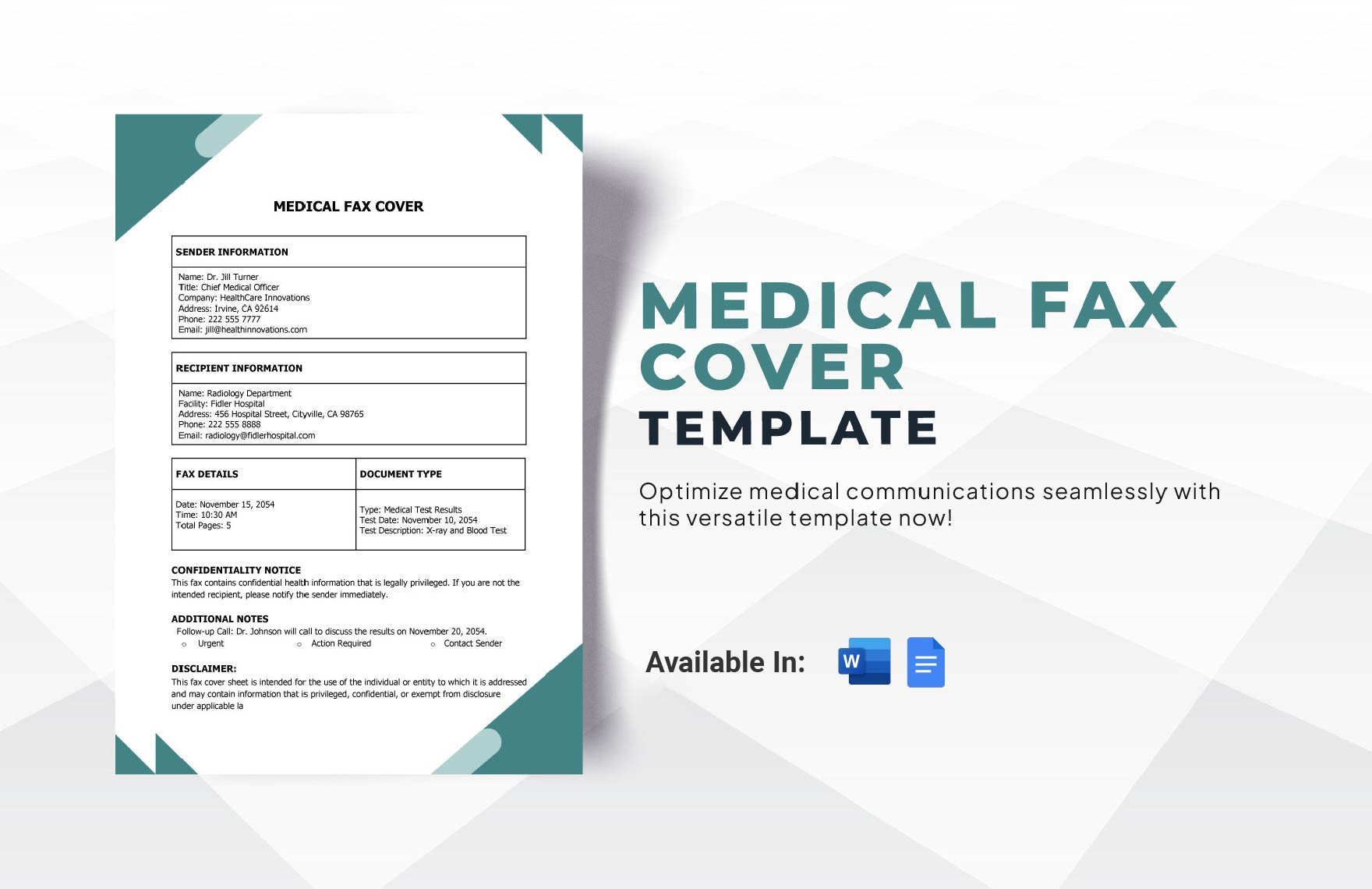 Medical Fax Cover Template