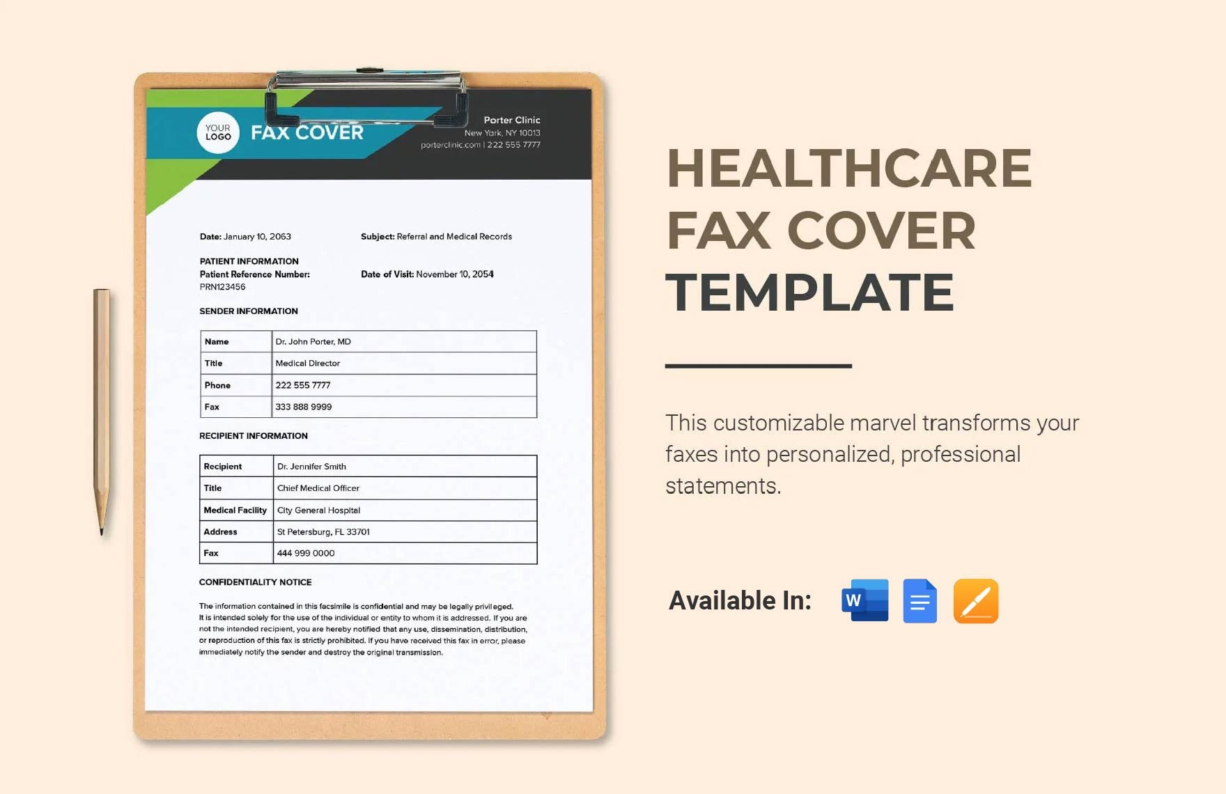 Healthcare Fax Cover Template