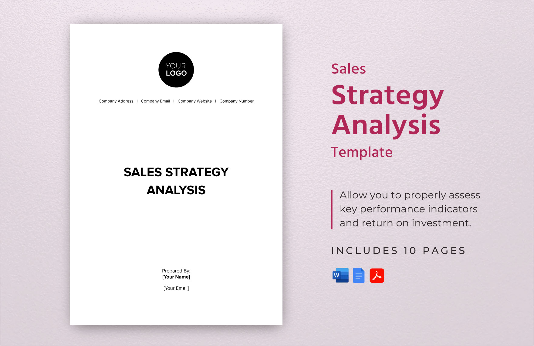 Sales Strategy Analysis Template in Word, Google Docs, PDF