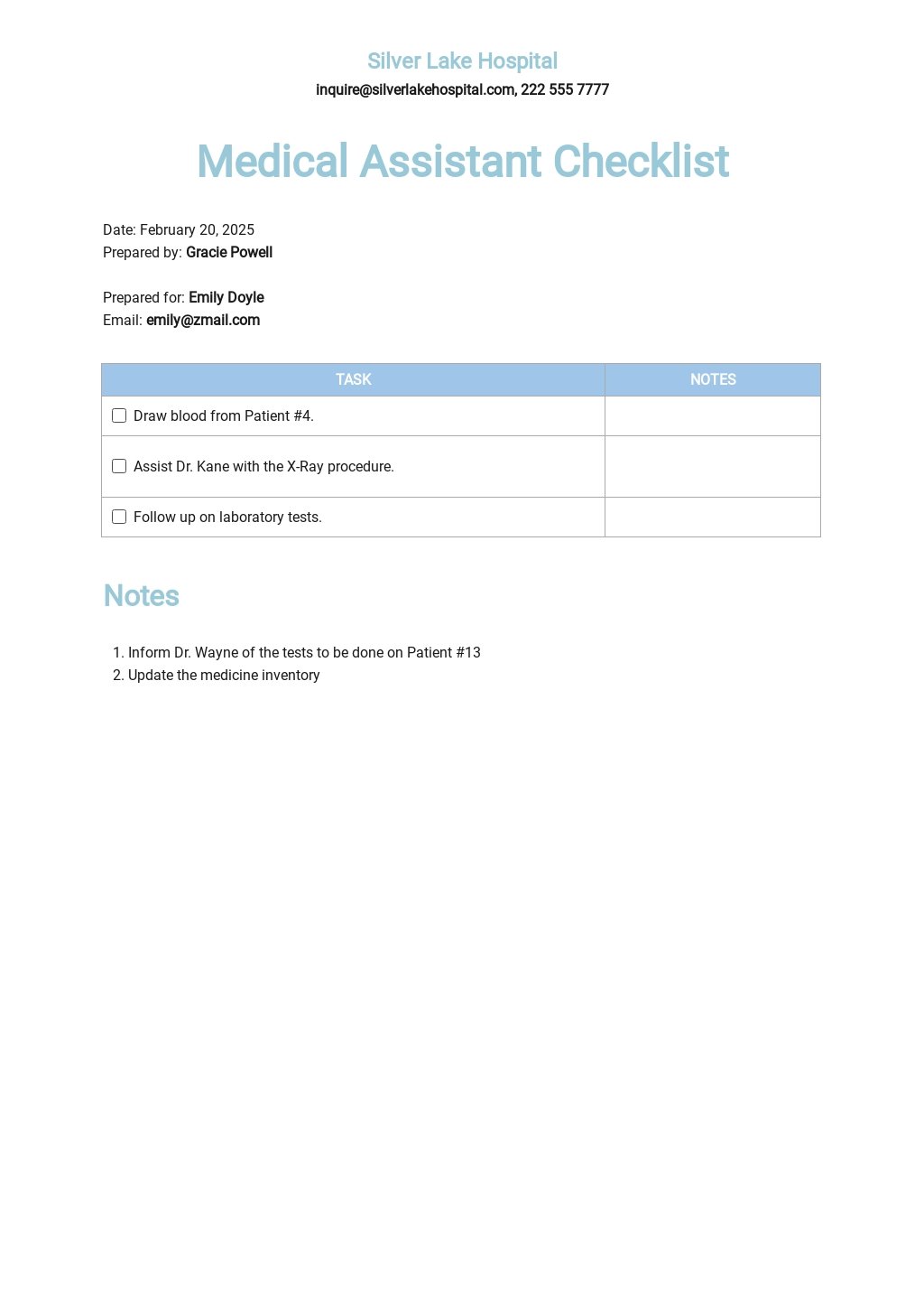 Medical Assistant Checklist Template.jpe