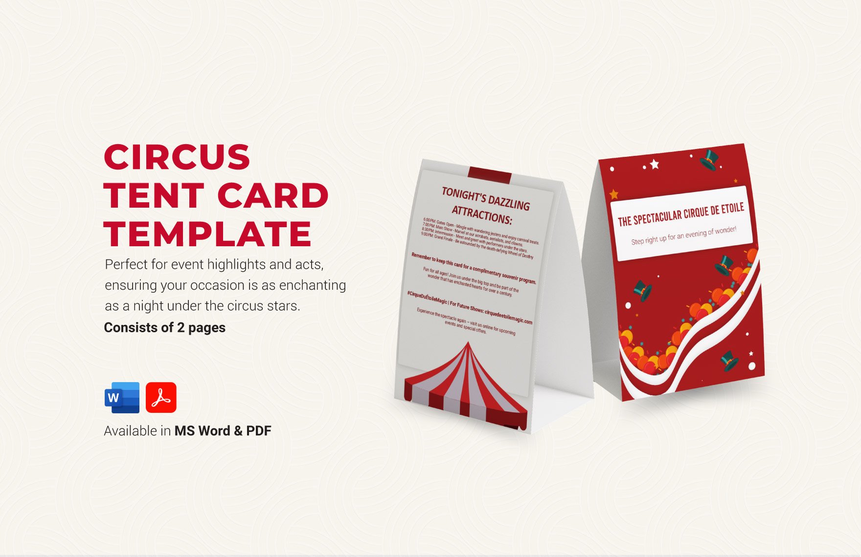Circus Tent Card Template
