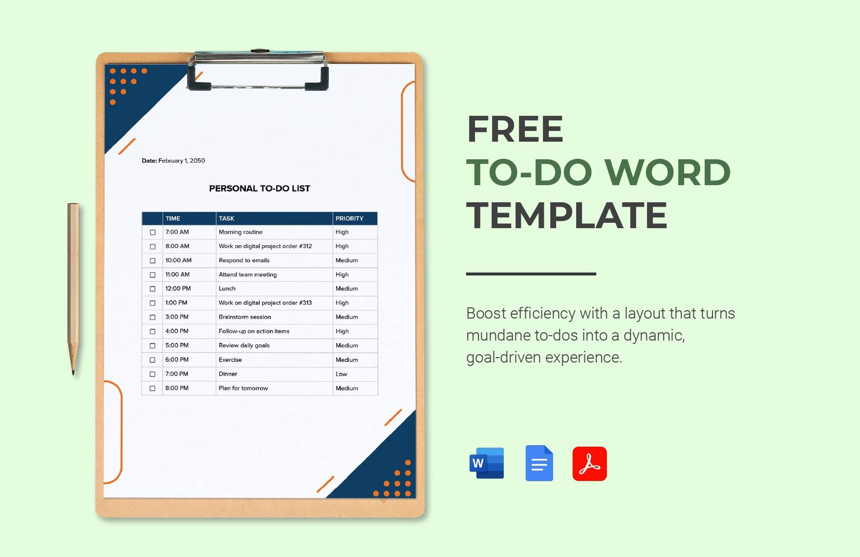 To-Do Word Template in Word, Google Docs, PDF