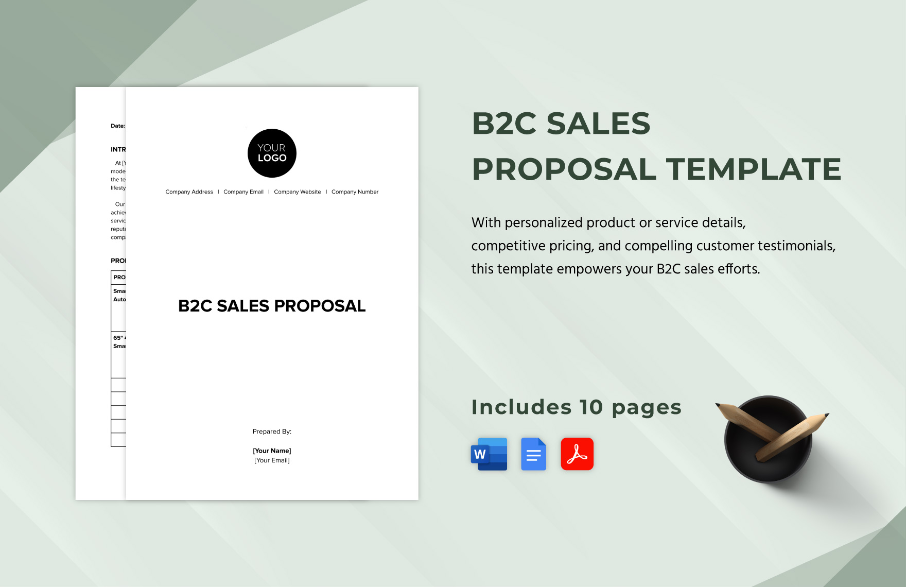 B2C Sales Proposal Template in Word, Google Docs, PDF