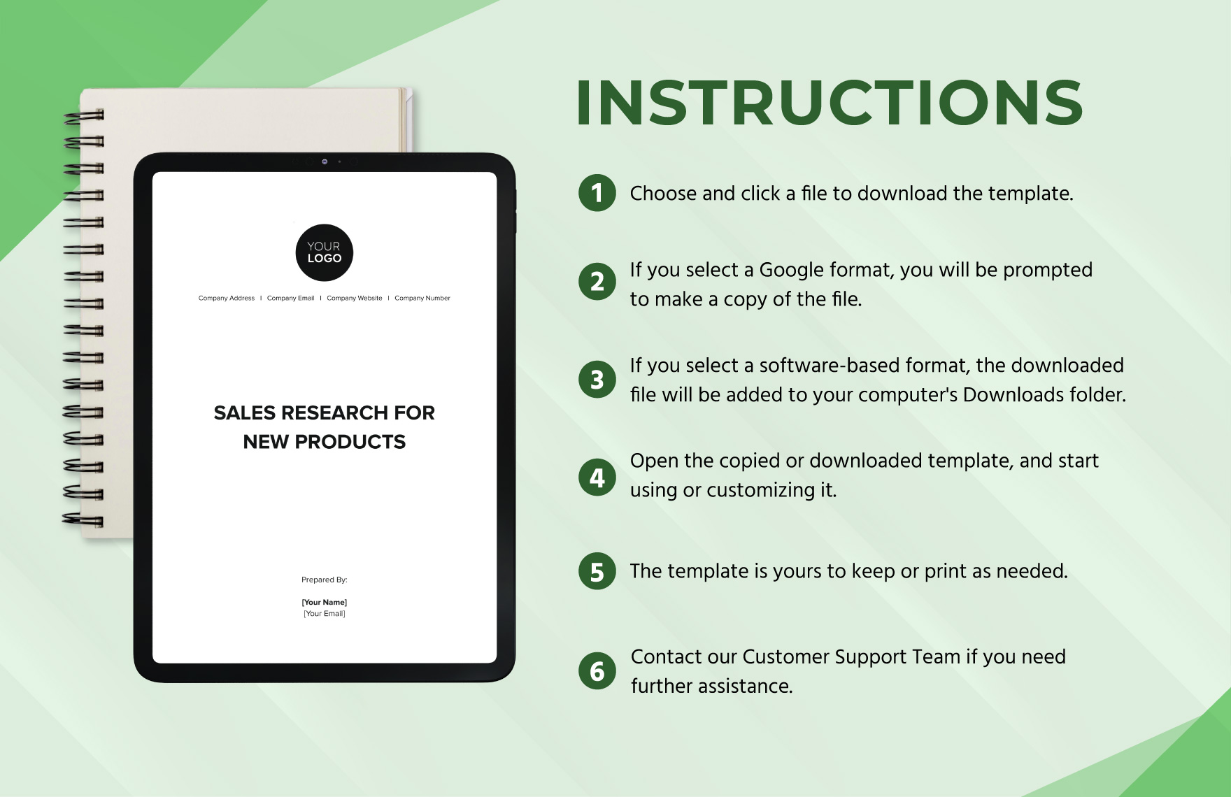 Sales Research for New Products Template