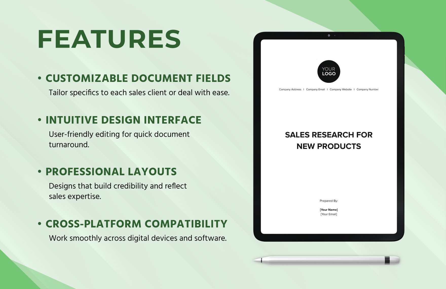 Sales Research for New Products Template