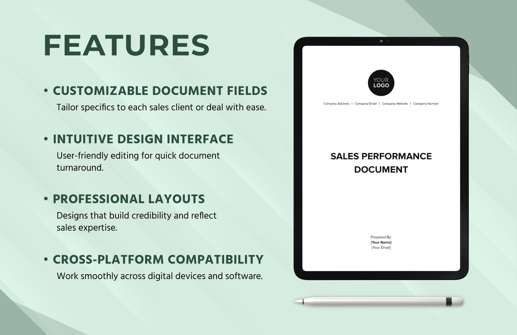 Sales Performance Document Template