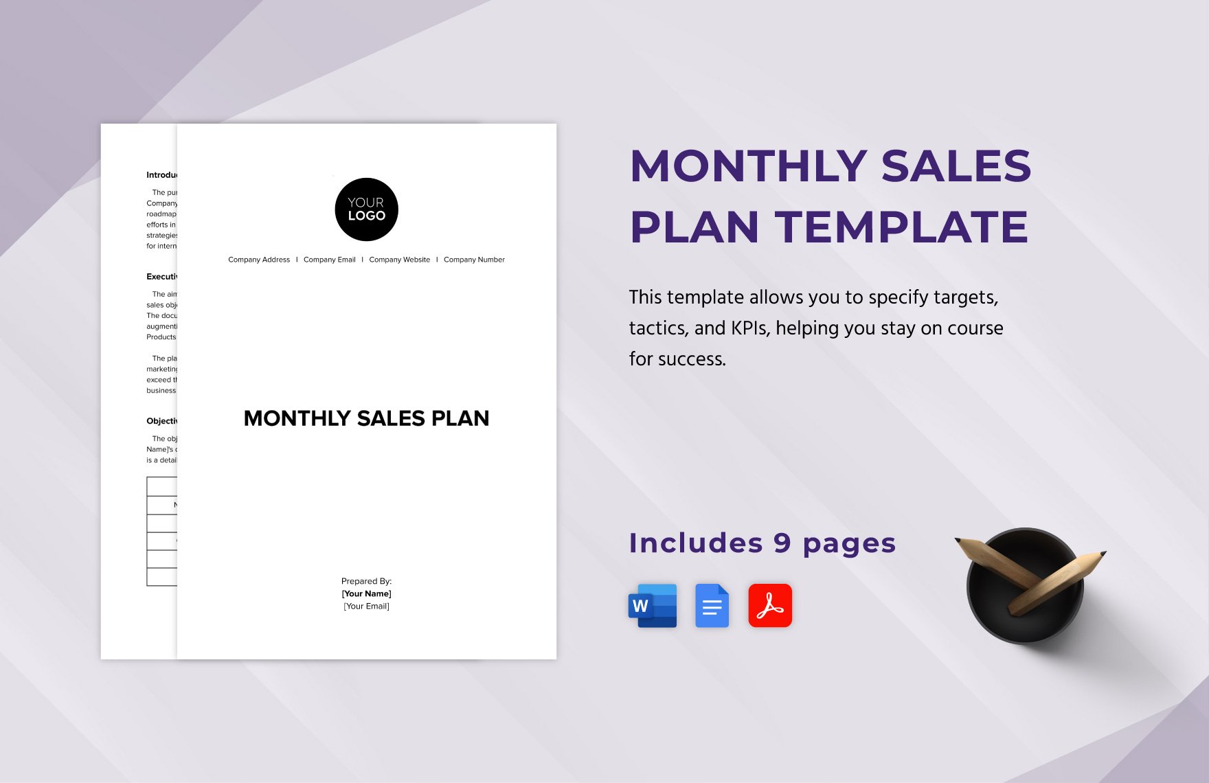 Monthly Sales Plan Template in Word, Google Docs, PDF