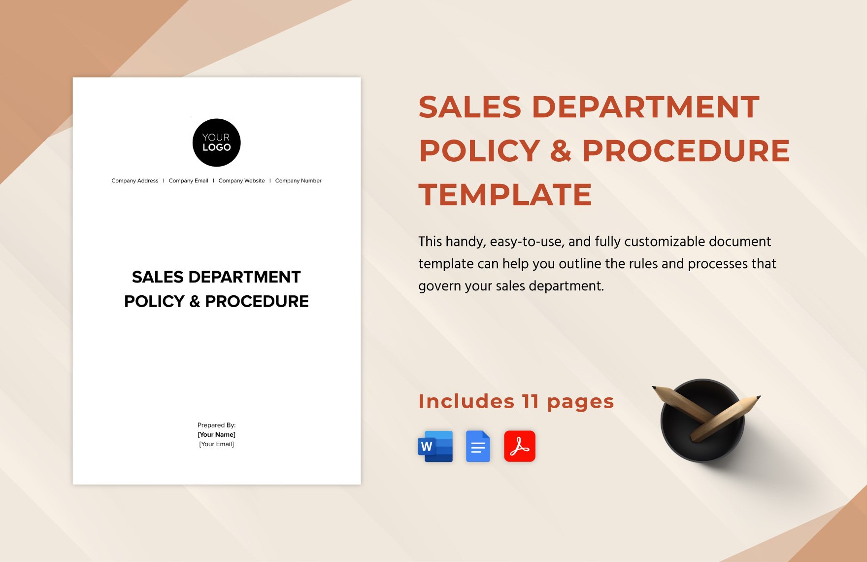 Sales Department Policy & Procedure Template in Word, Google Docs, PDF