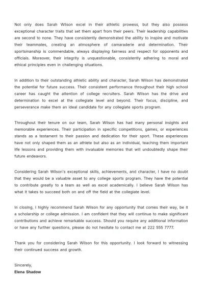 Free Recruiting Letter To Coach Template to Edit Online