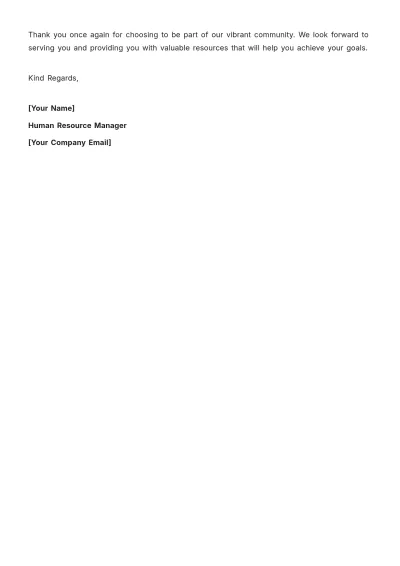 Free Membership Confirmation Letter Template to Edit Online