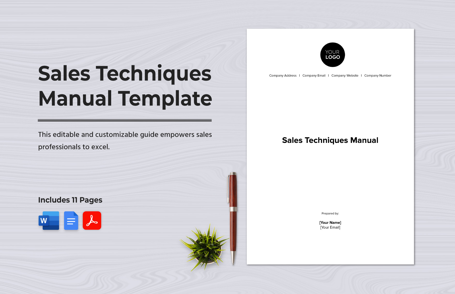 Sales Techniques Manual Template in Word, Google Docs, PDF
