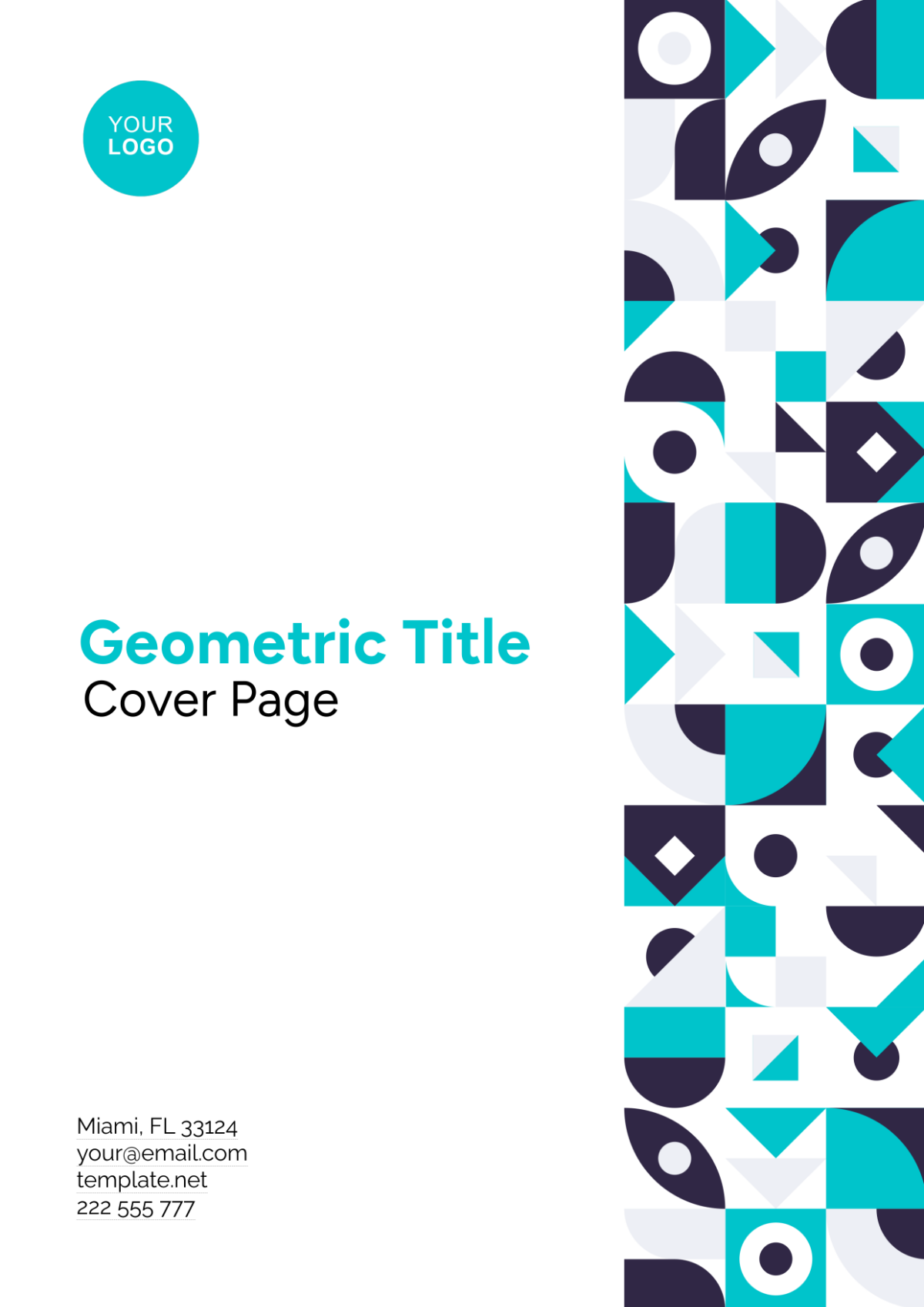 Free Geometric Title Cover Page Template