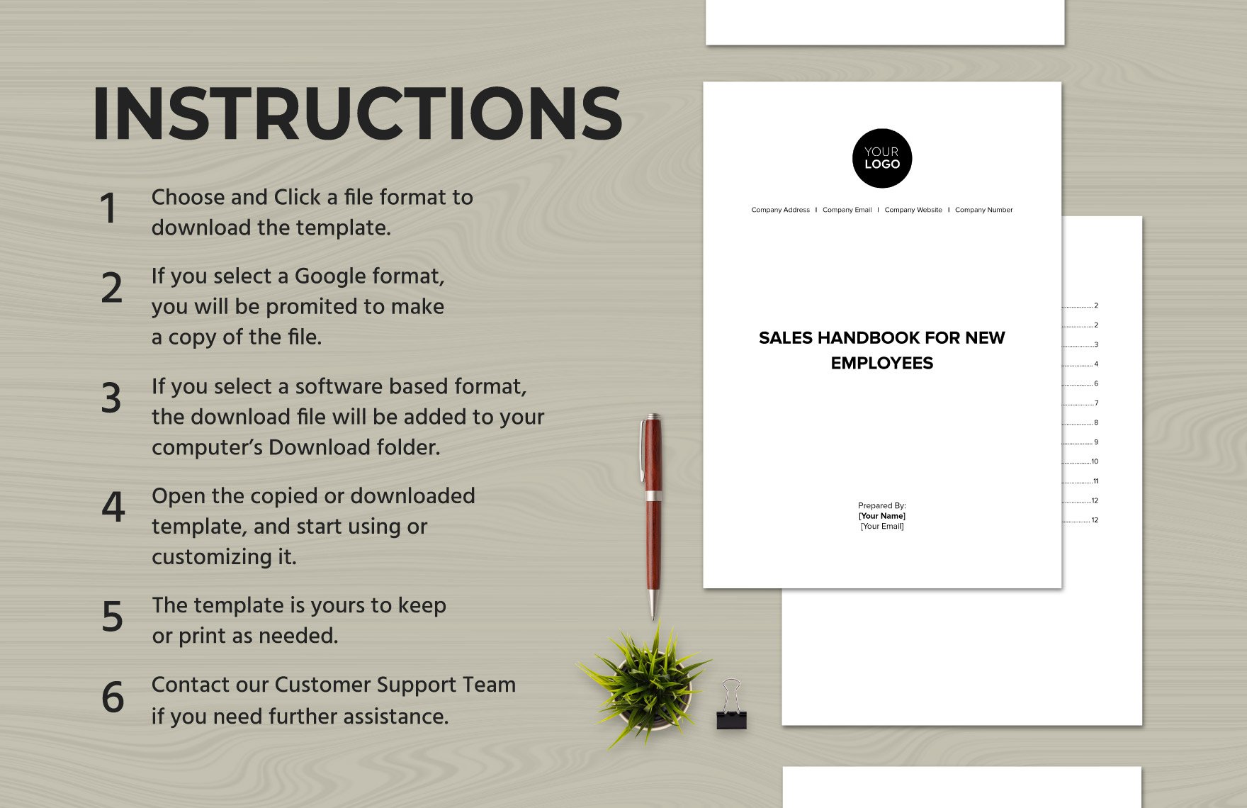 Sales Handbook for New Employees Template