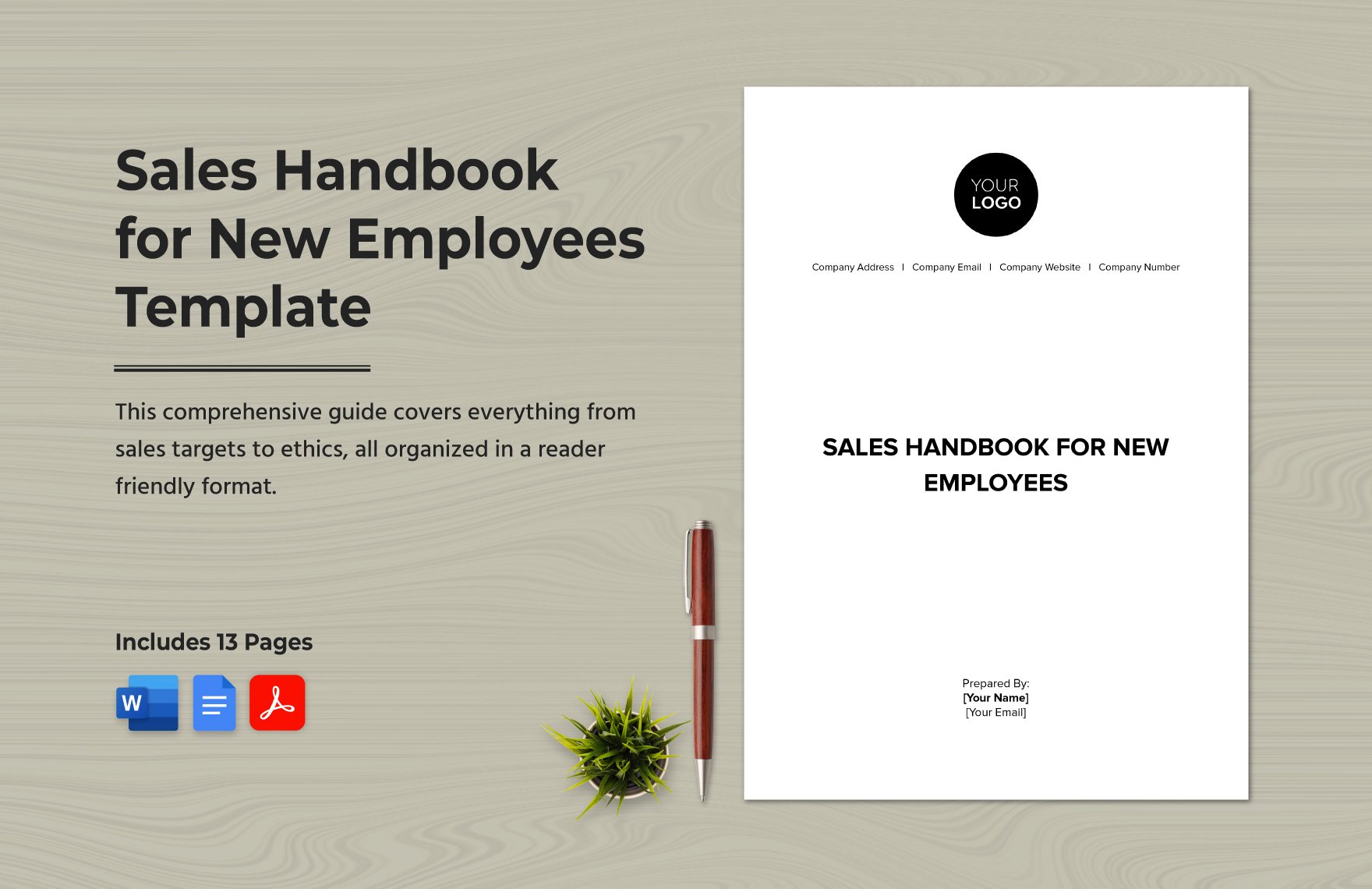Sales Handbook for New Employees Template in Word, Google Docs, PDF