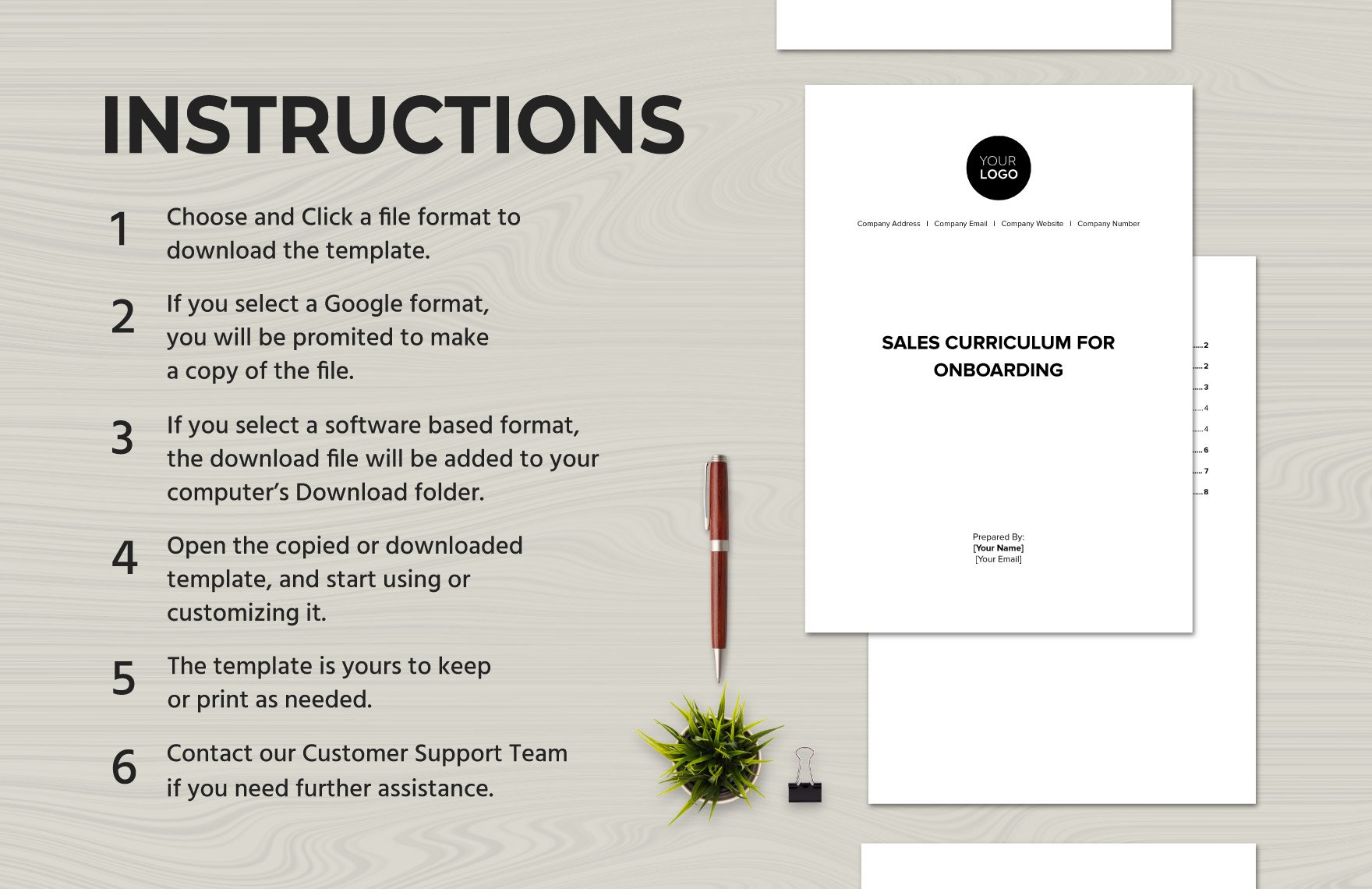 Sales Curriculum for Onboarding Template