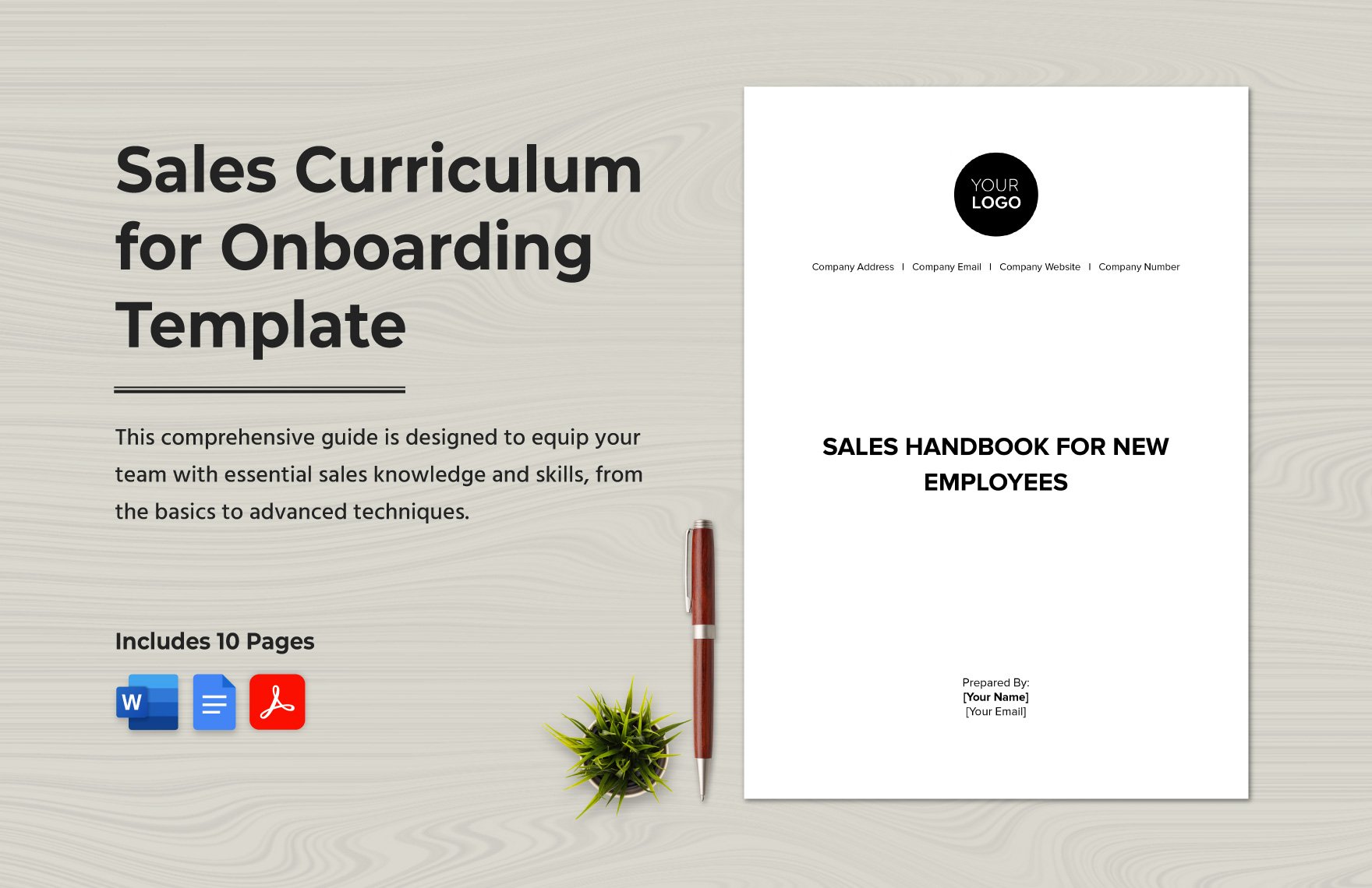 Sales Curriculum for Onboarding Template in Word, Google Docs, PDF