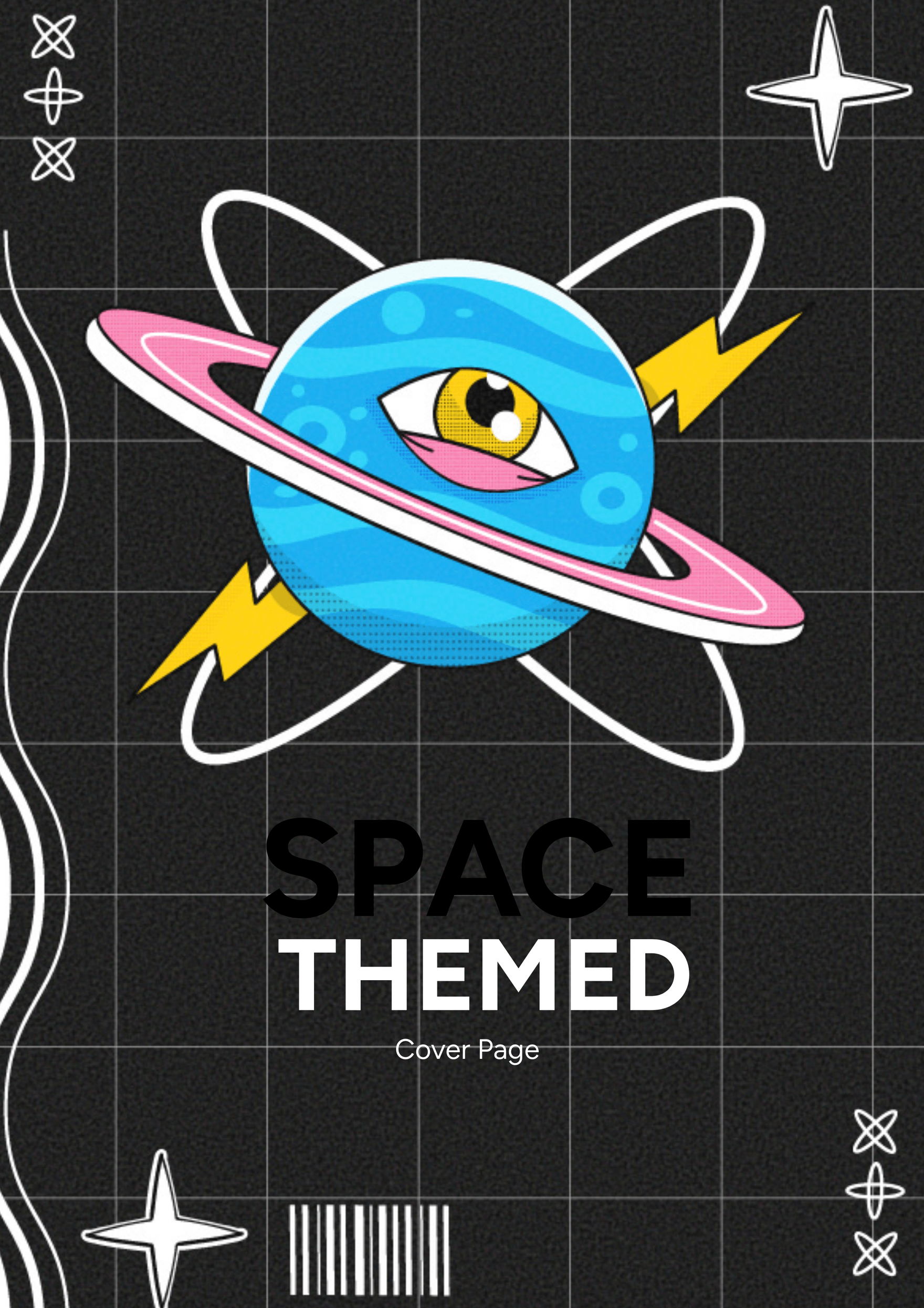 Space-Themed Title Cover Page Template