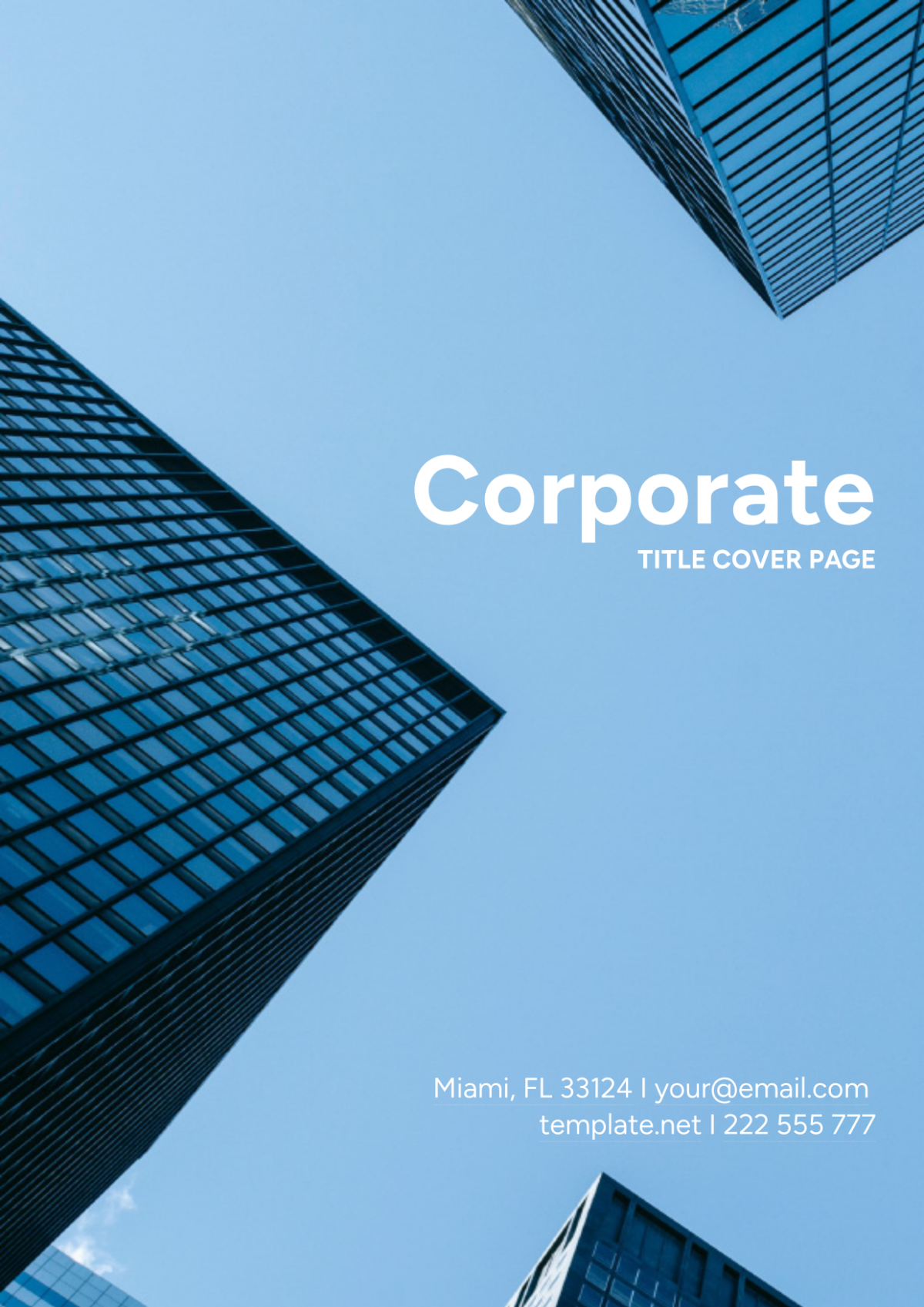 Free Corporate Title Cover Page Template
