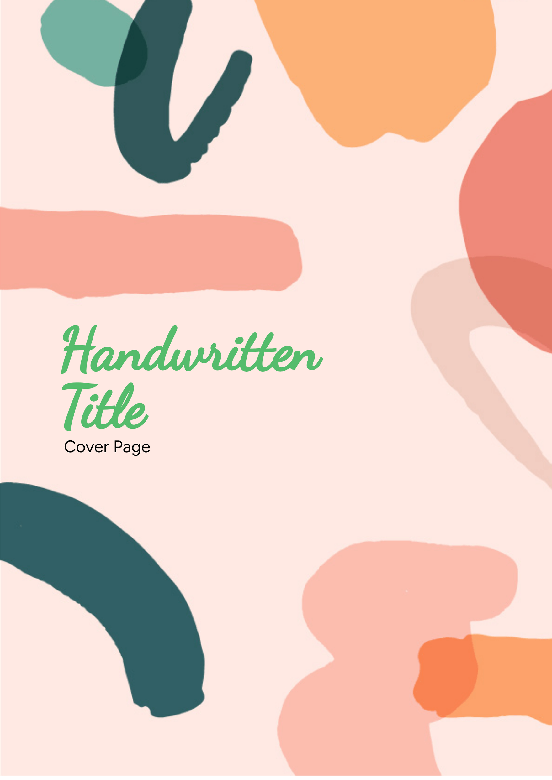 Handwritten Title Cover Page Template