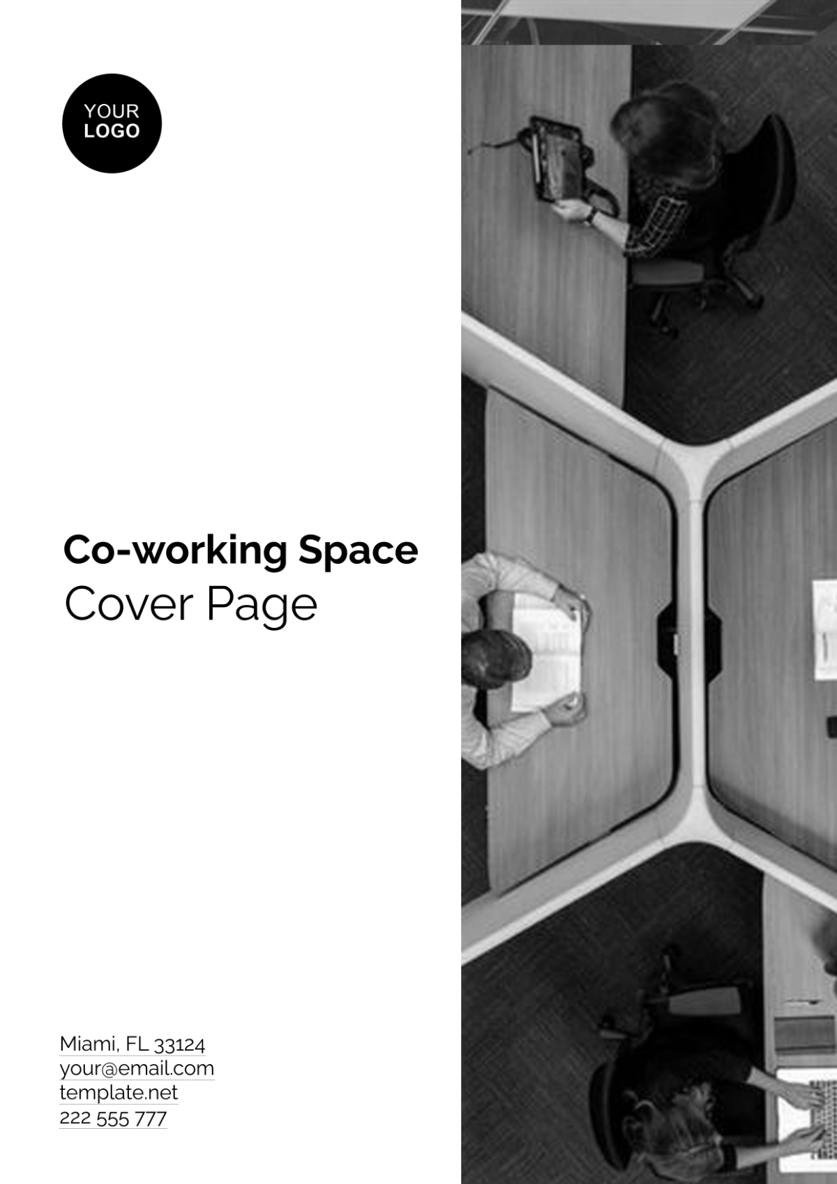Free Co-working Space Cover Page Address Template