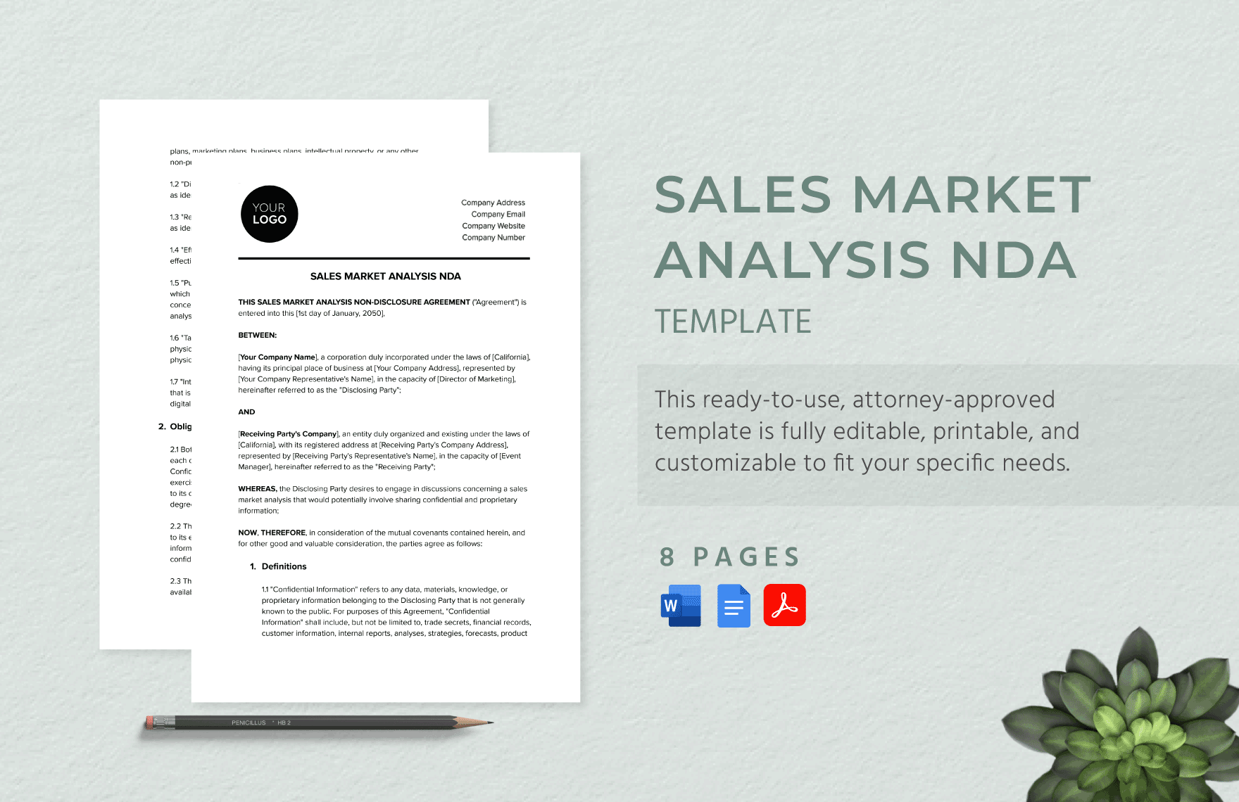 Sales Market Analysis NDA Template