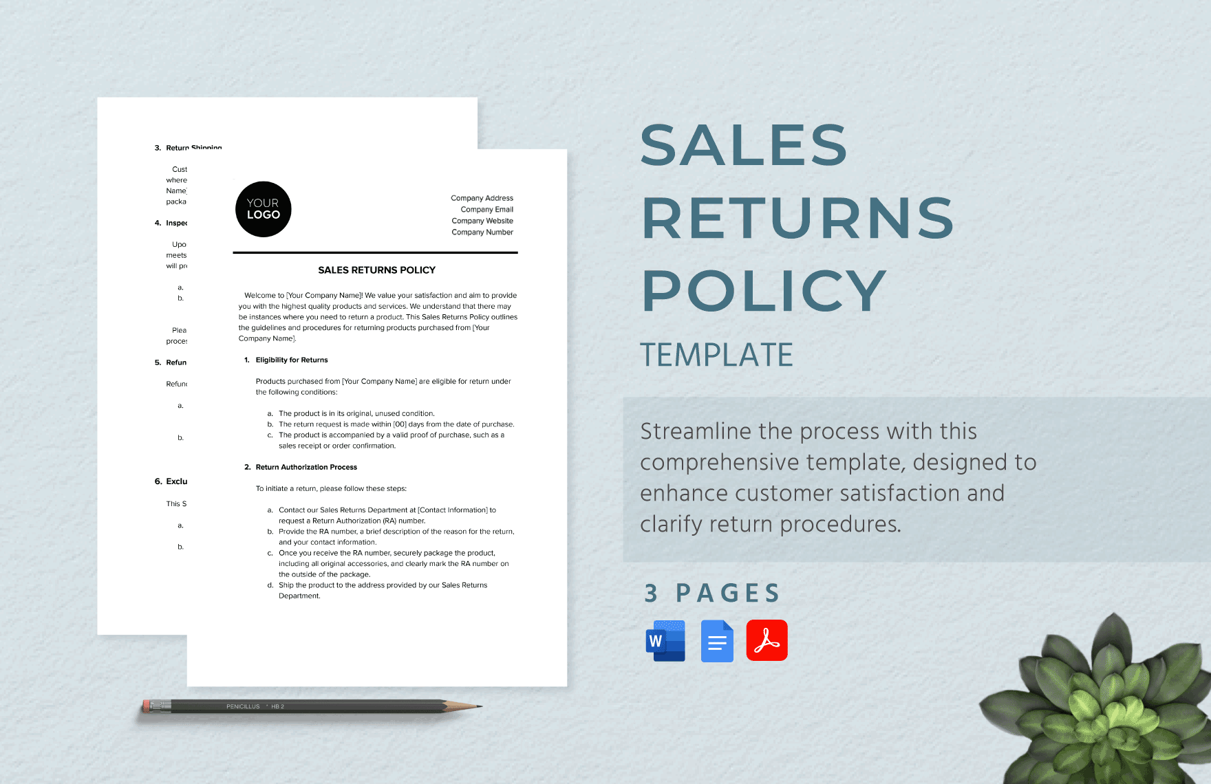 Sales Returns Policy Template in Word, Google Docs, PDF