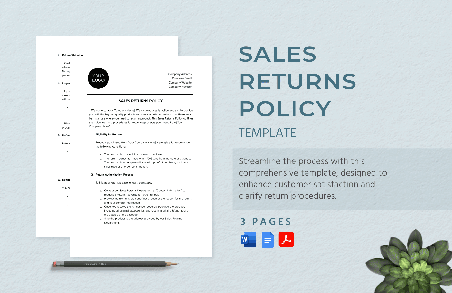 Sales Returns Policy Template in Word, PDF, Google Docs - Download | Template.net