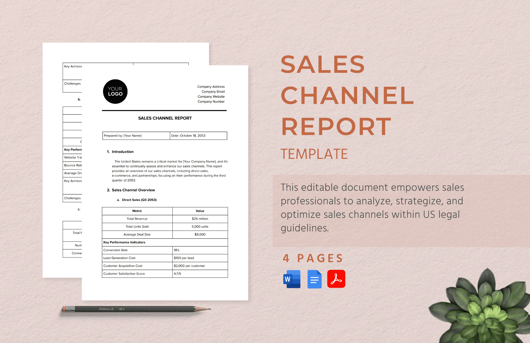 Sales Channel Report Template in Word, Google Docs, PDF