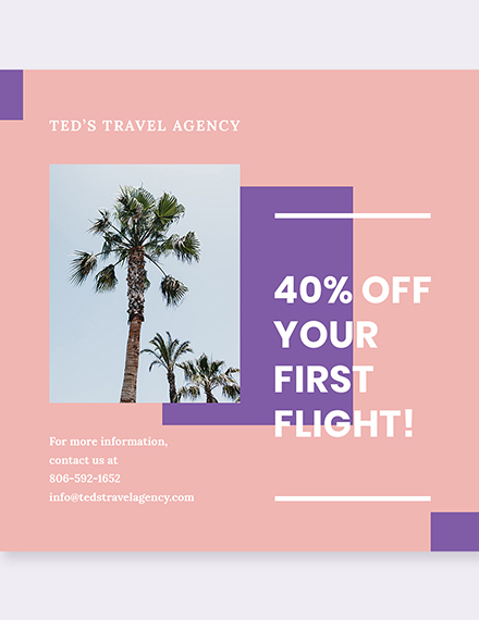 Free Travel Business Instagram Post Template to Edit Online