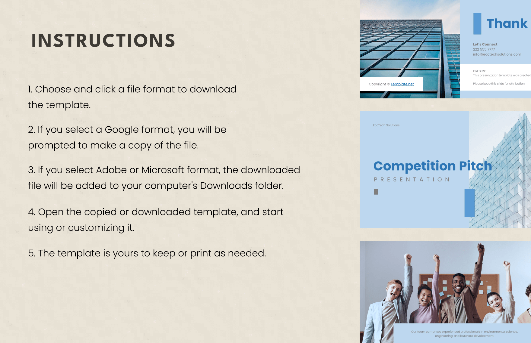 Competition Pitch Template