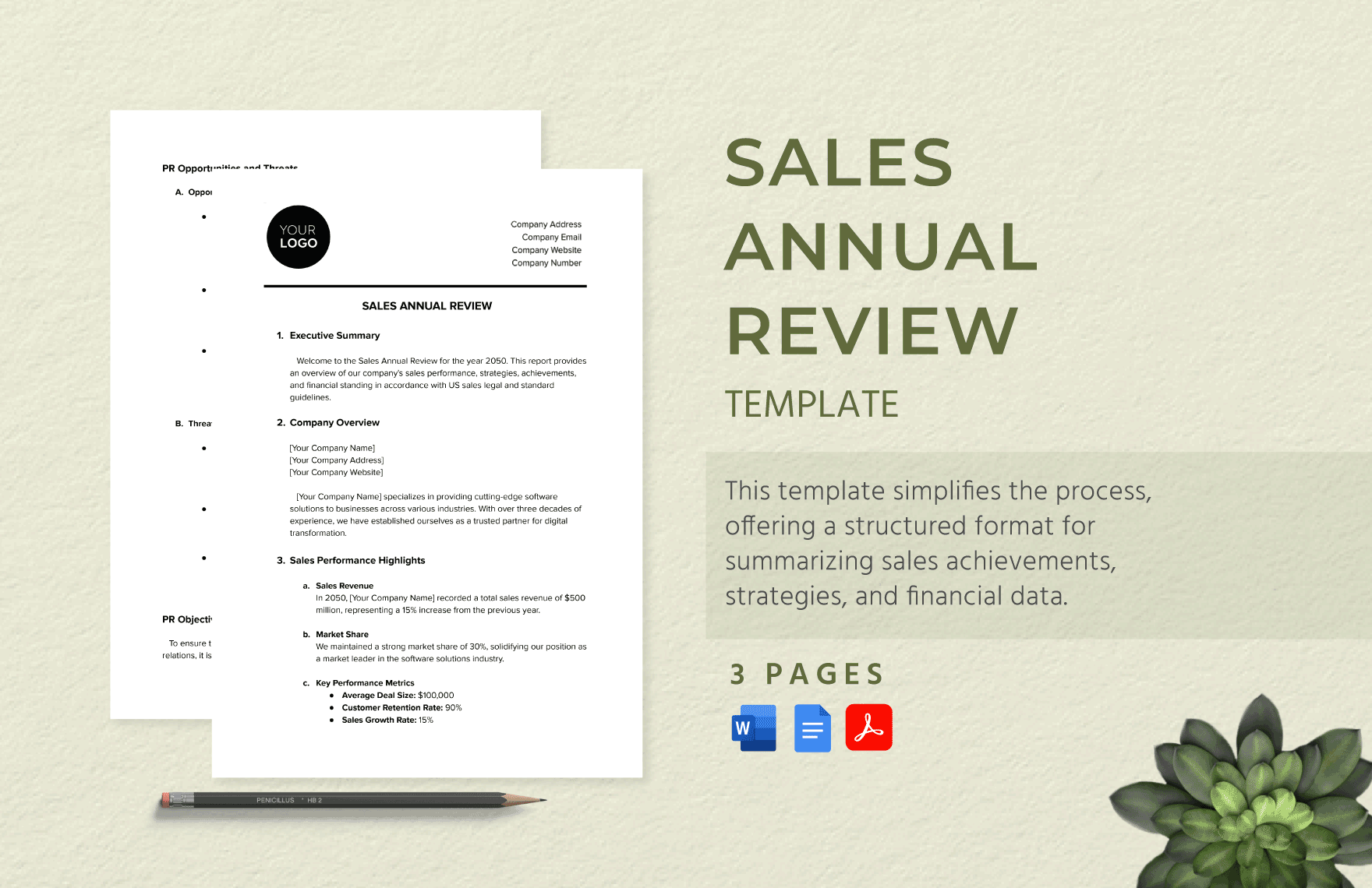 Sales Annual Review Template in Word, Google Docs, PDF