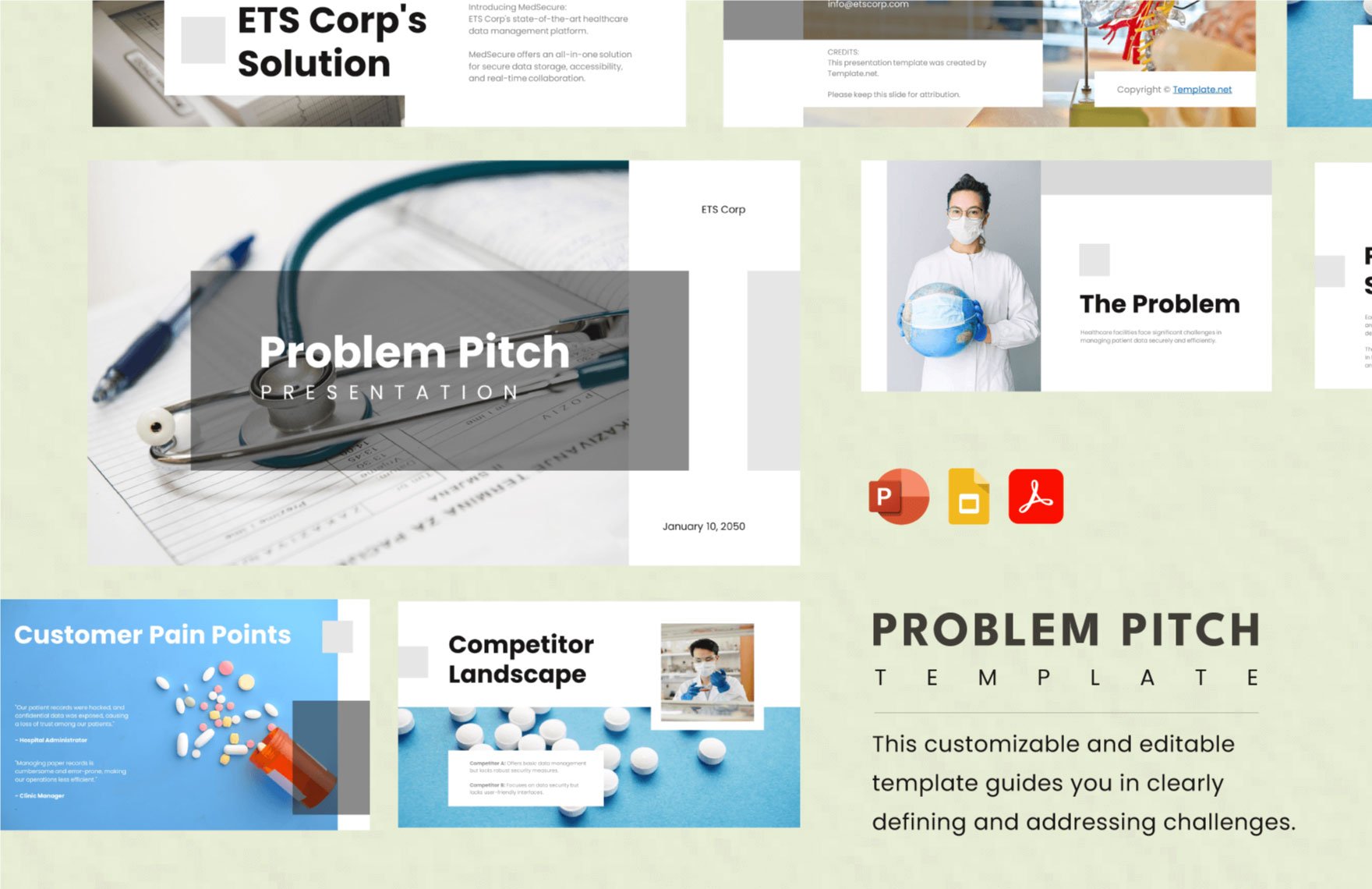 Free Problem Pitch Template in PDF, PowerPoint, Google Slides
