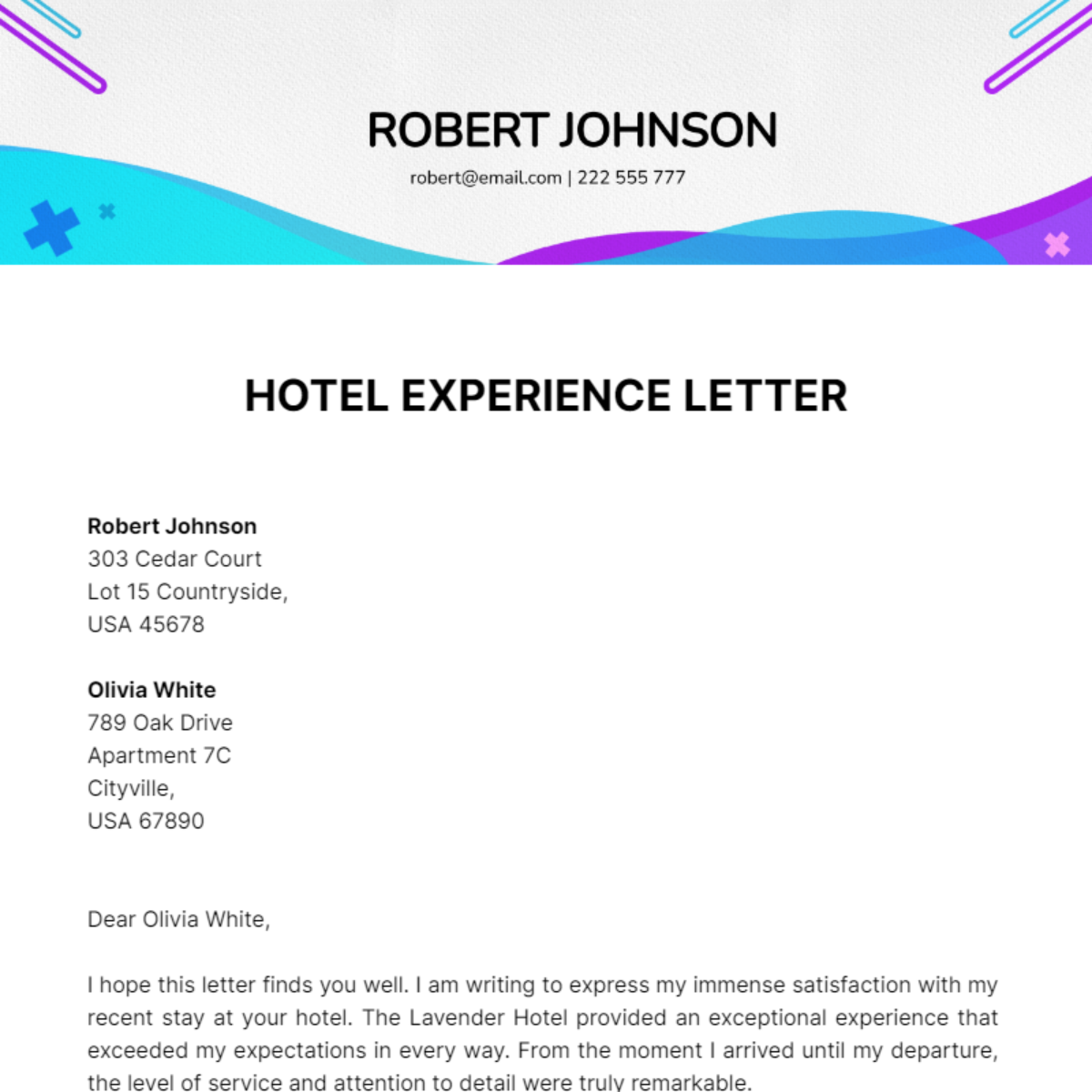 Hotel Experience Letter Template Edit Online Download Example 