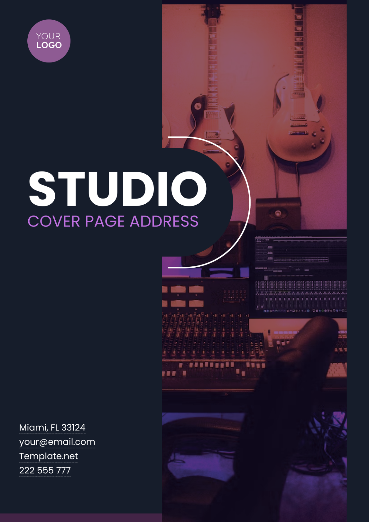 Free Studio Cover Page Address Template